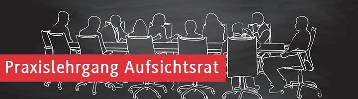 Banner zur Bewerbung des Praxislehrgangs Aufsichtsrat