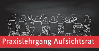 Banner zur Bewerbung des Praxislehrgangs Aufsichtsrat